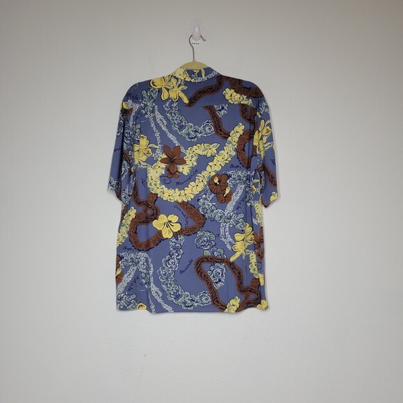 Hilo Hattie Mens Short Sleeve Shirt Blue Floral‎ Size M - Picture 7 of 8